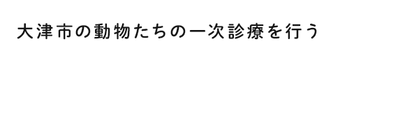 大津市の動物たちの一次診療を行うかかりつけのホームドクターとして診療を行っております。